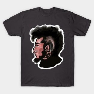 punk rocker with mohawk and tattoo, hand drawn illustration T-Shirt